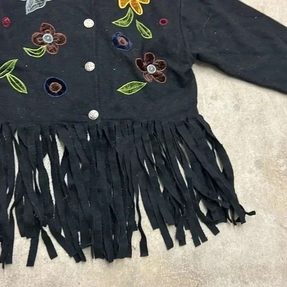 Wool blend fringe  vintage le chateau cardigan - Picture 3 of 4